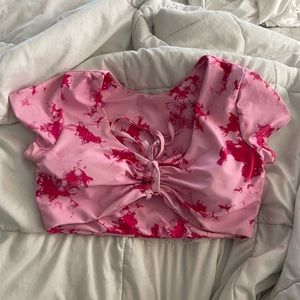 Tie dye pink bathing suit too